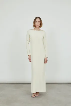 Abelun dress | Off white - Crepe silk