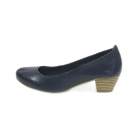 Amia Mid-Heel Shoes Leather Blue Colour For Women