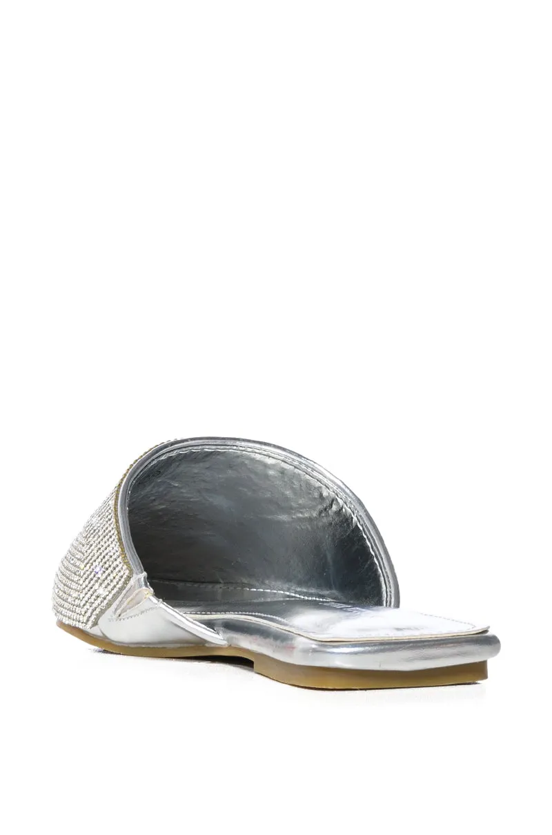 AZALEA WANG COLBY SILVER WOVEN FLAT