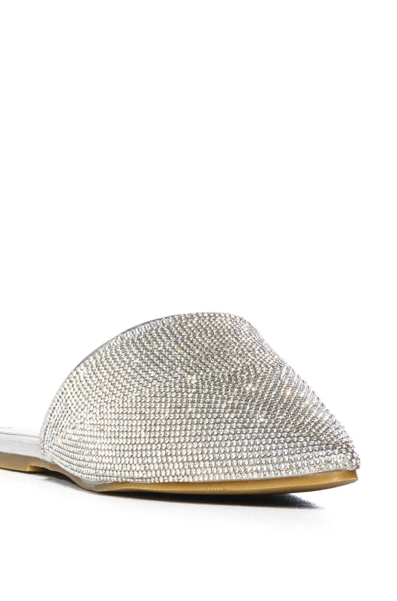 AZALEA WANG COLBY SILVER WOVEN FLAT