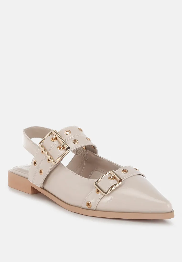 Betula Eyelets & Buckle Detail Flats