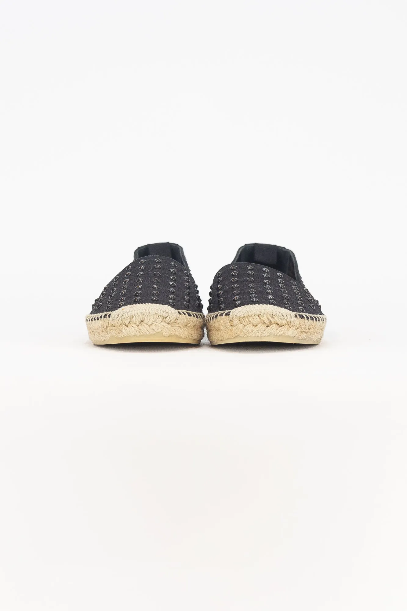 Black Studded Espadrille Flats