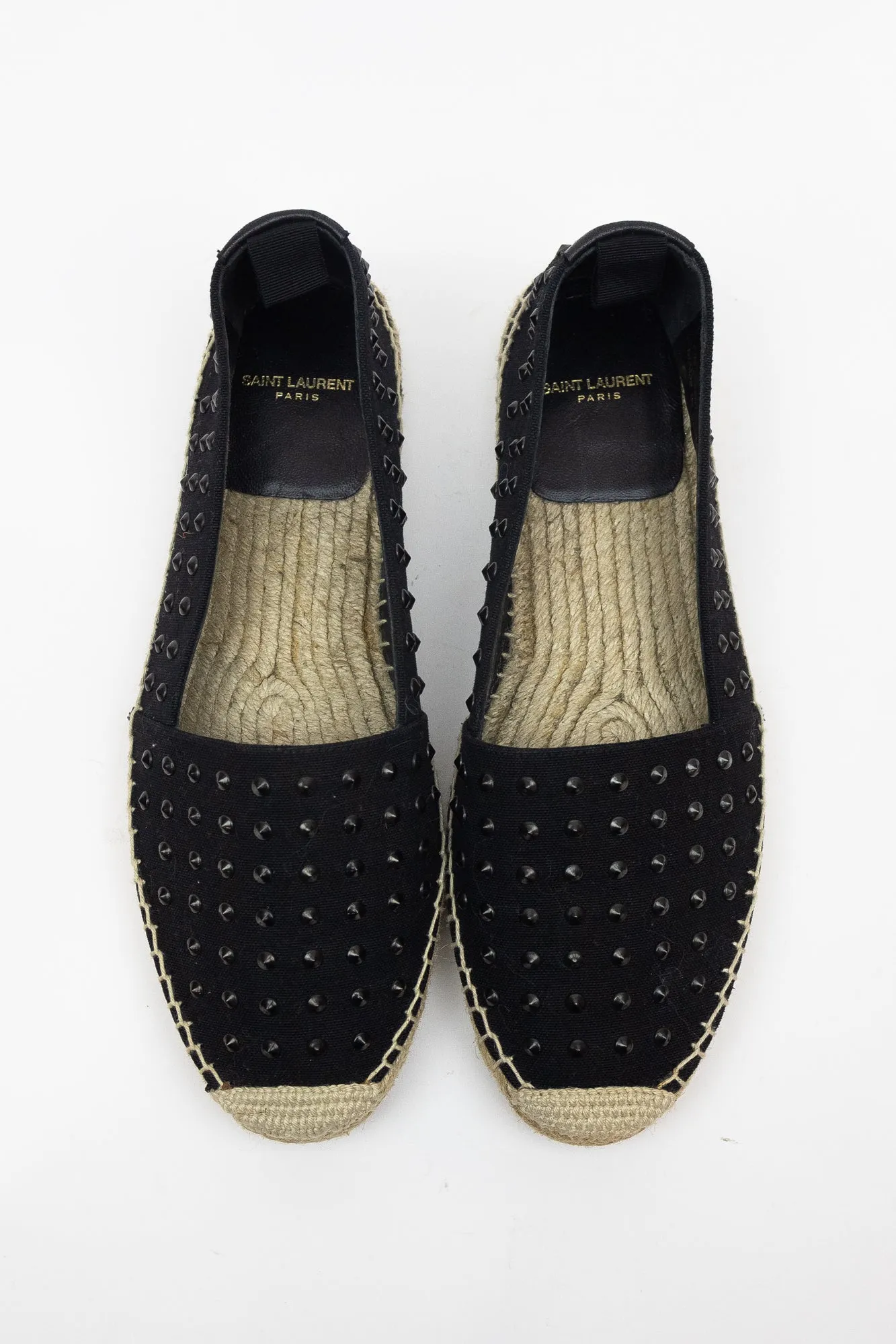 Black Studded Espadrille Flats