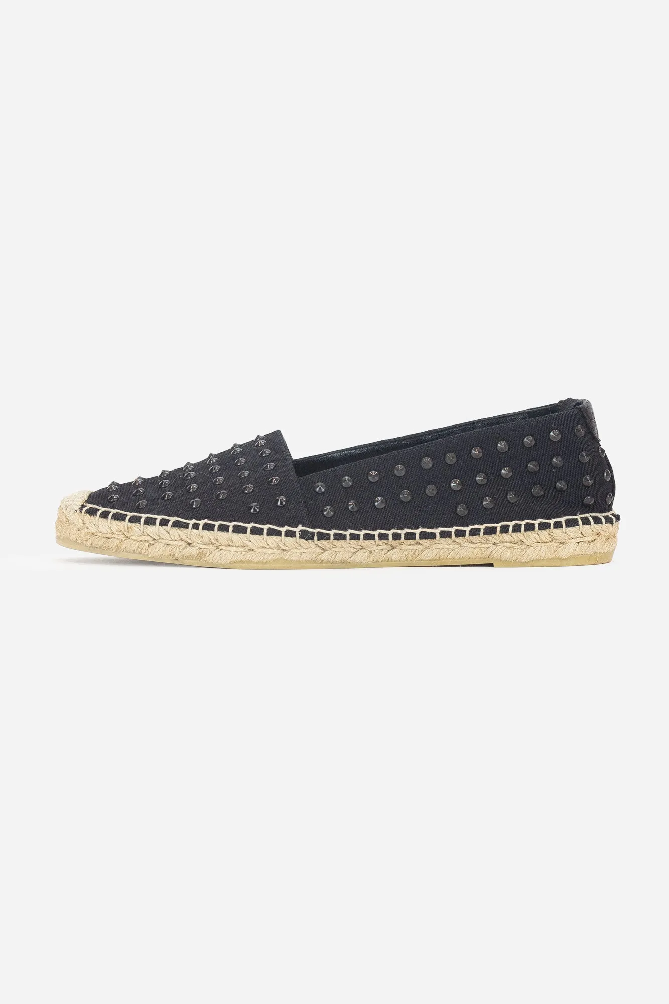 Black Studded Espadrille Flats