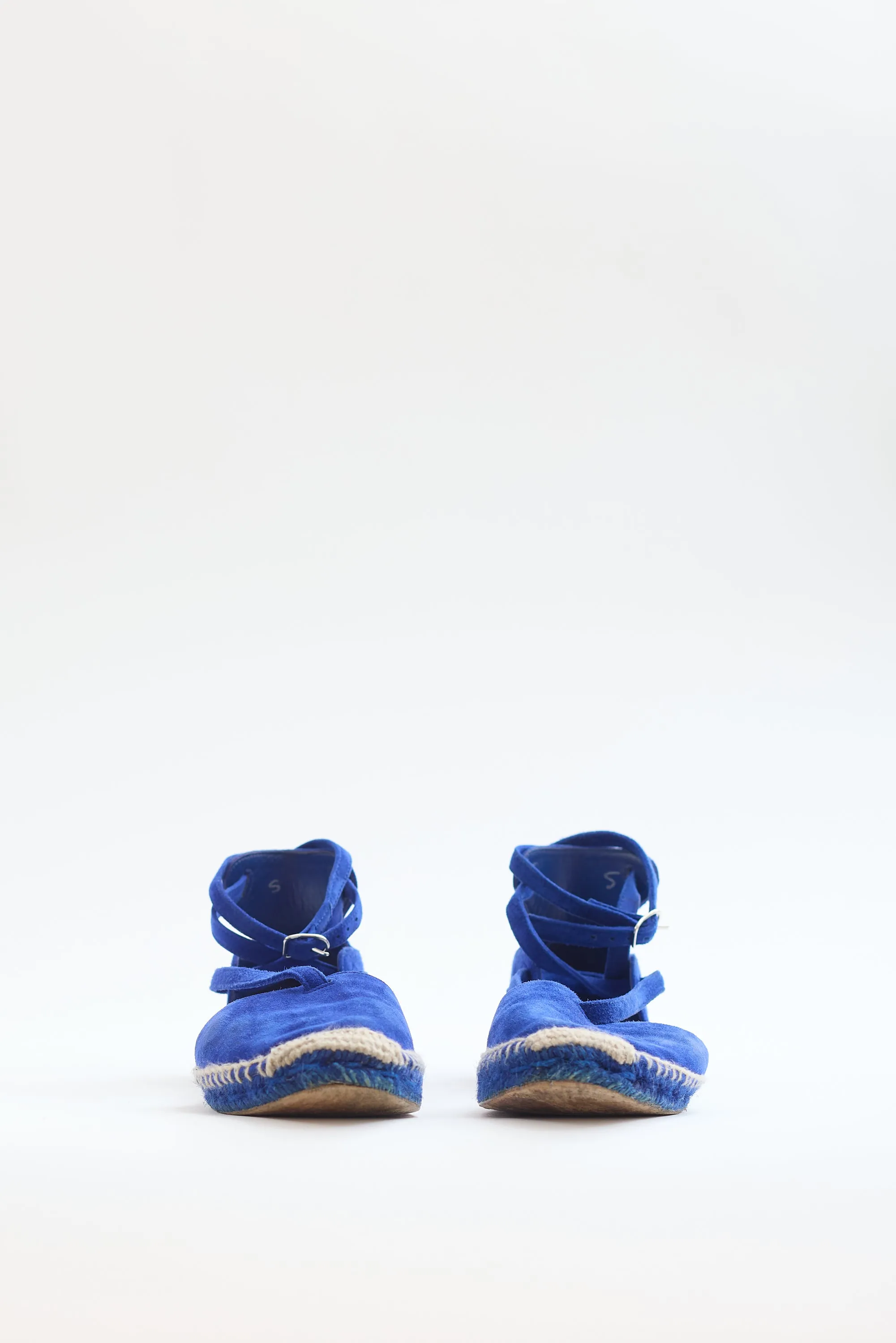 Blue Suede Strappy D'Orsay Espadrille