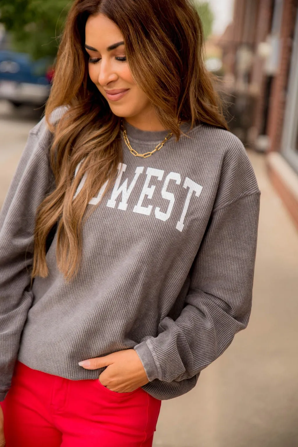 Bold Midwest Ribbed Crewneck