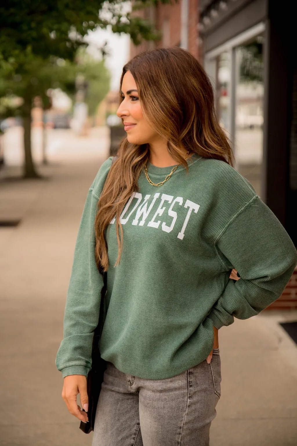 Bold Midwest Ribbed Crewneck