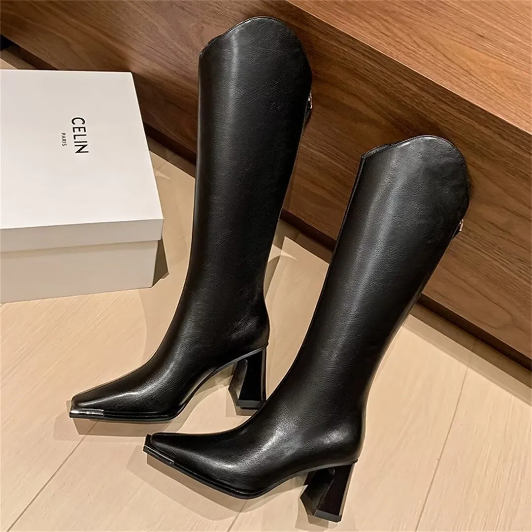 Bold Statement Long Leather Boots