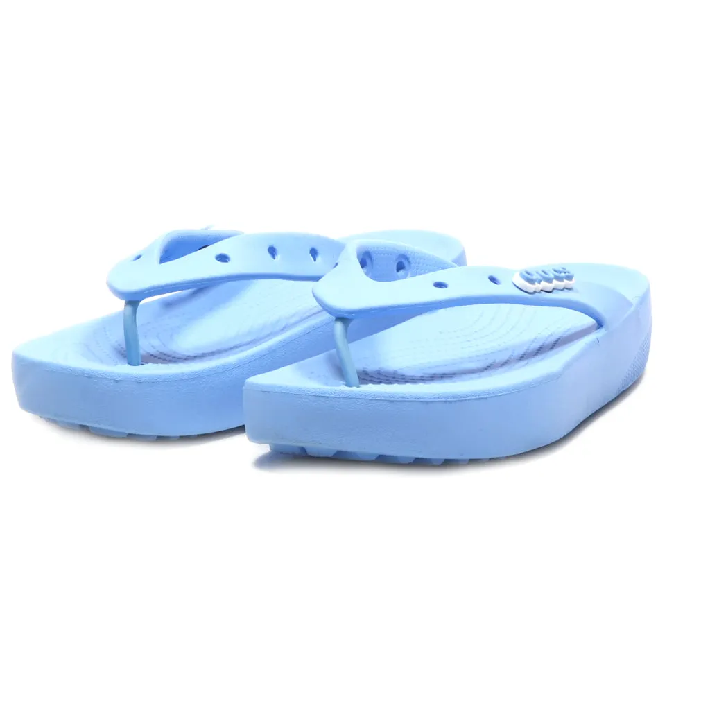 Crocs Classic Platform Sandals Rubber Blue Colour For Women