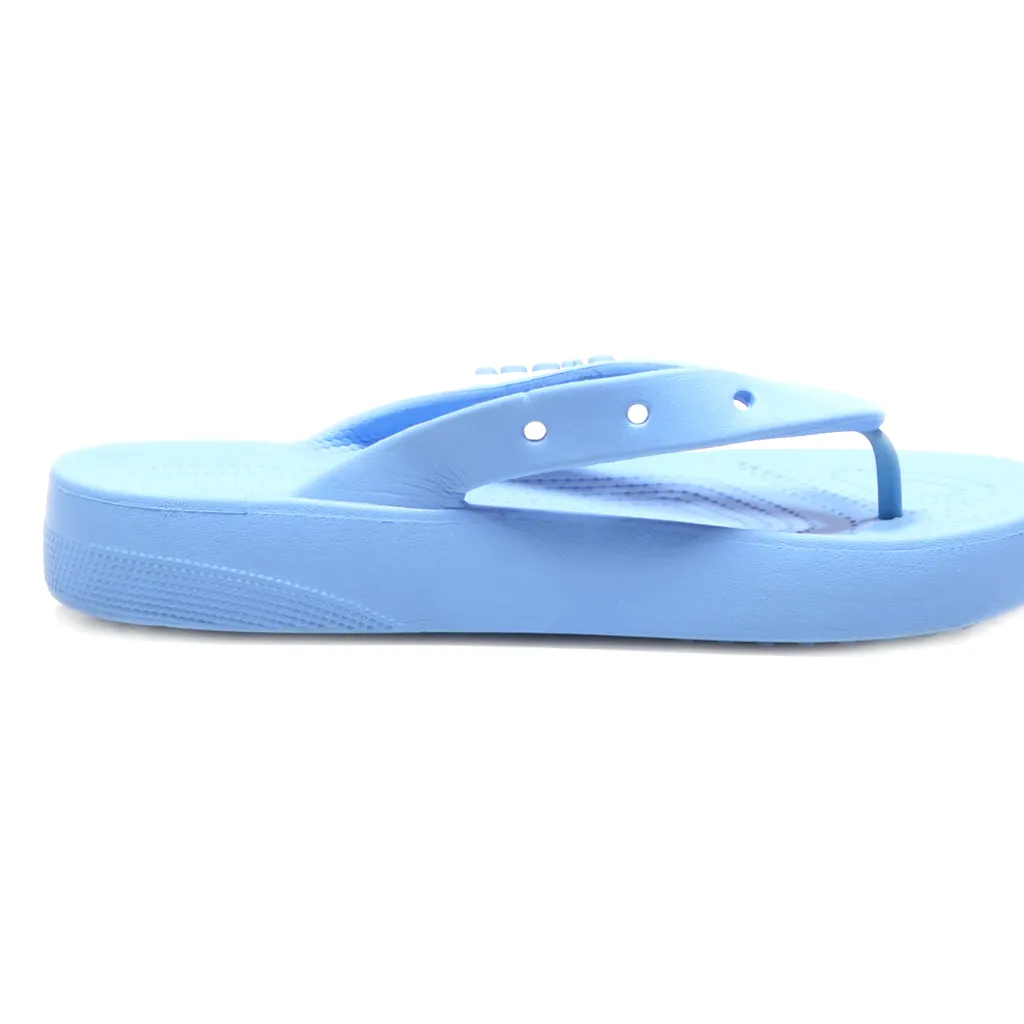 Crocs Classic Platform Sandals Rubber Blue Colour For Women