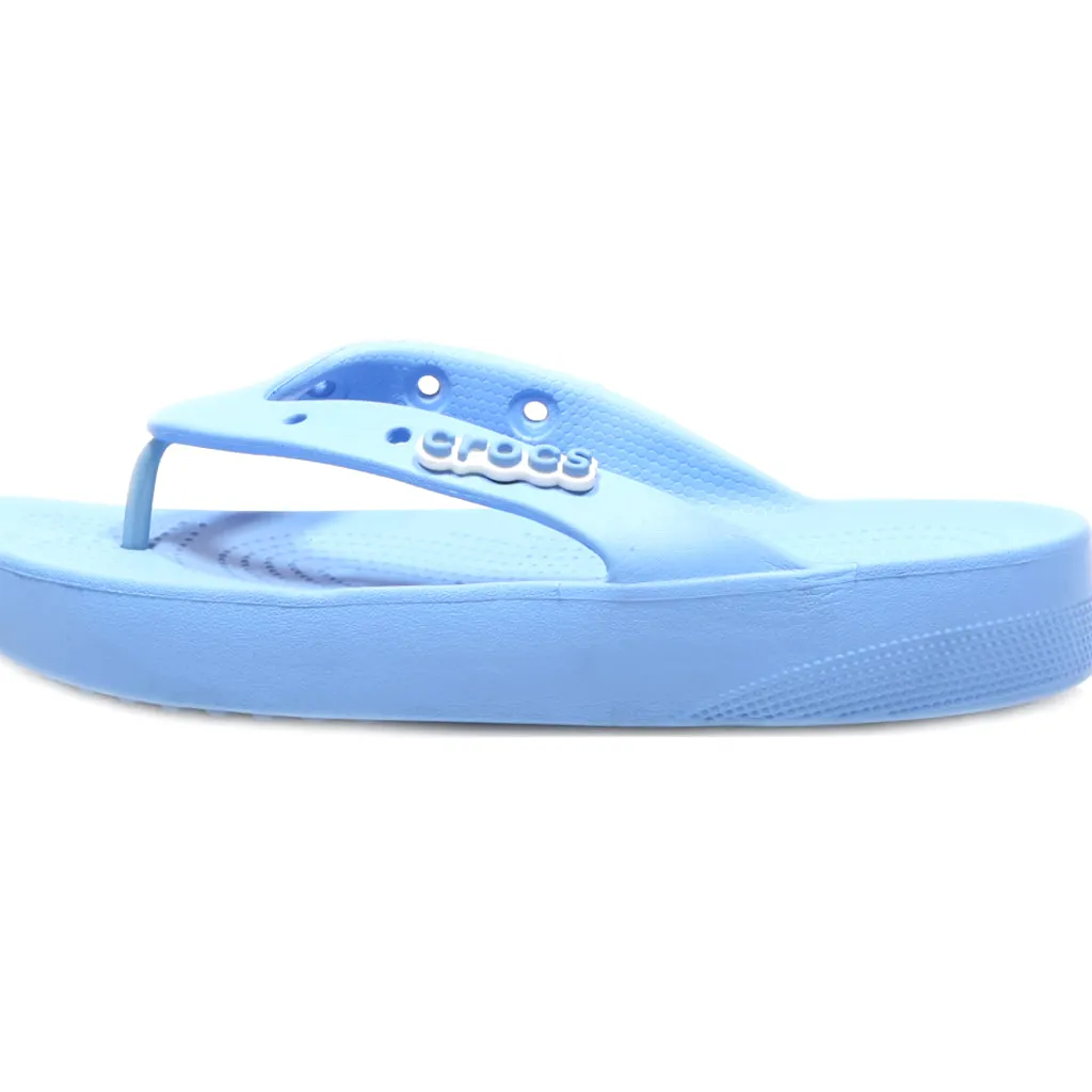 Crocs Classic Platform Sandals Rubber Blue Colour For Women