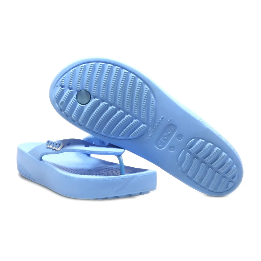 Crocs Classic Platform Sandals Rubber Blue Colour For Women