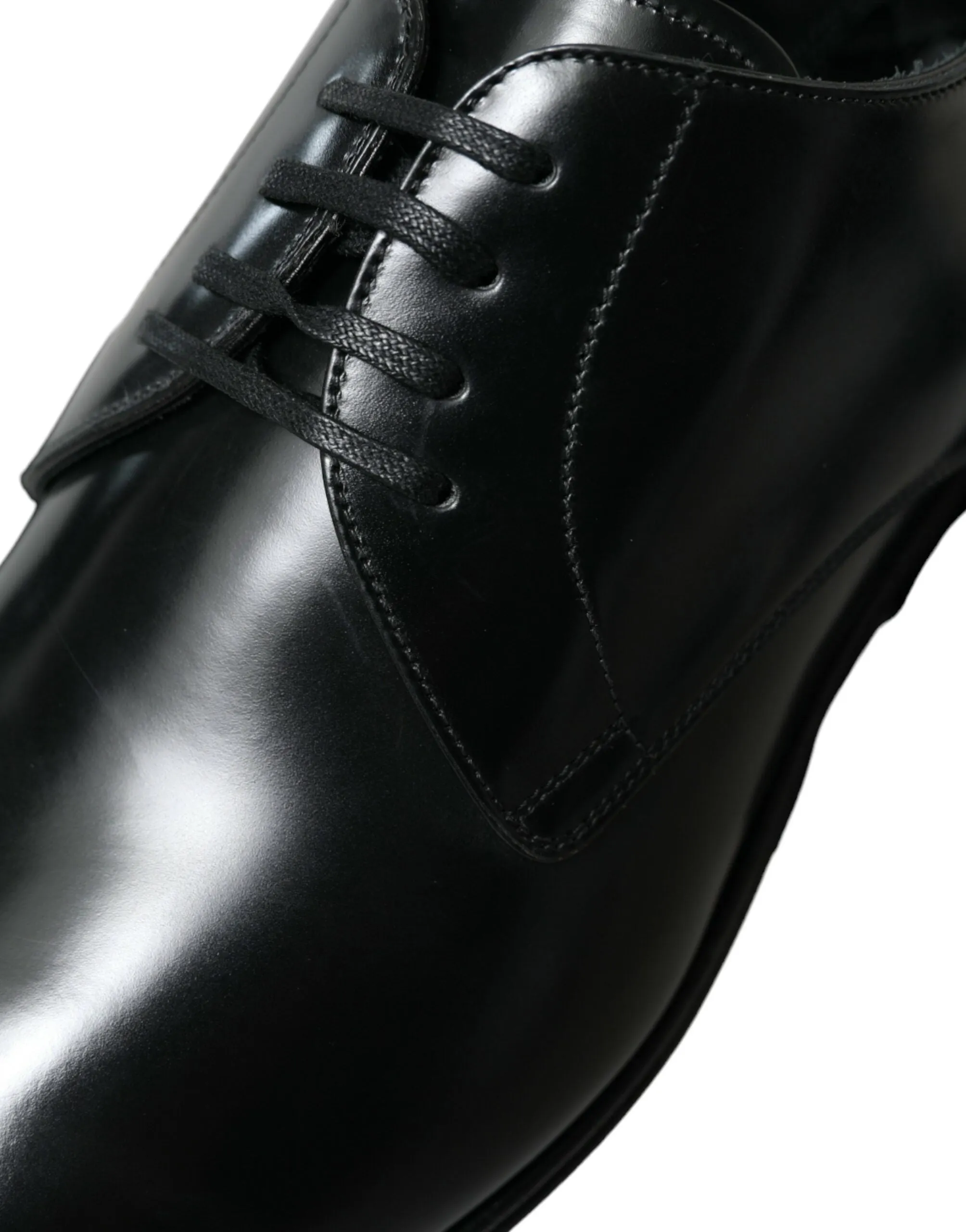 Dolce & Gabbana Elegant Black Calfskin Men's Derby Shoes