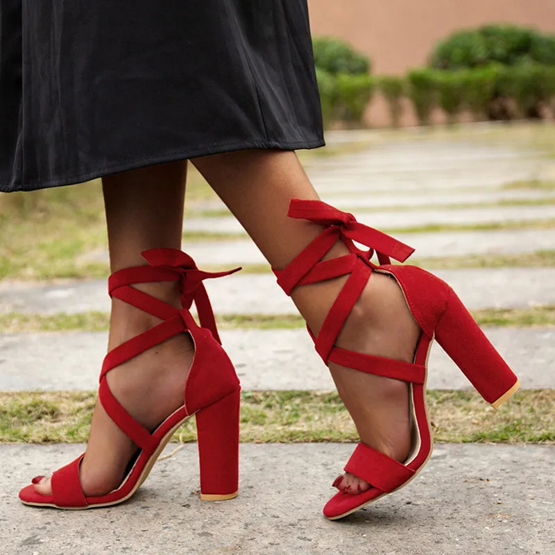 Elegant Cross Straps Opend Shoes