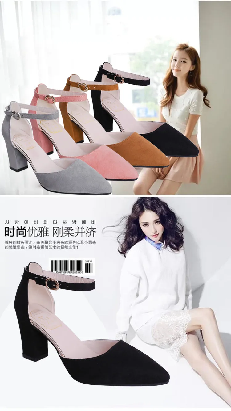 Flock pointed High Heels