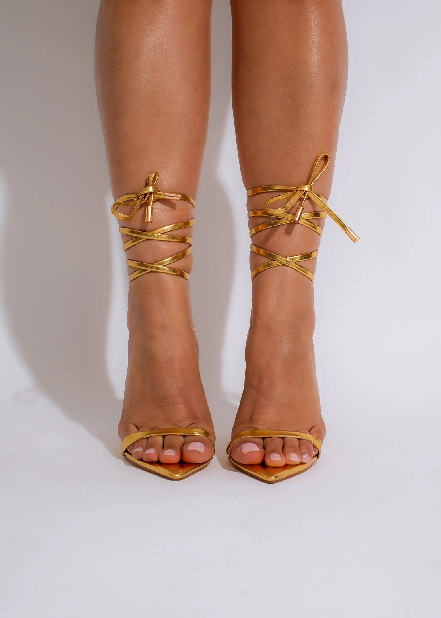 Forever Chasing Metallic Heels Gold