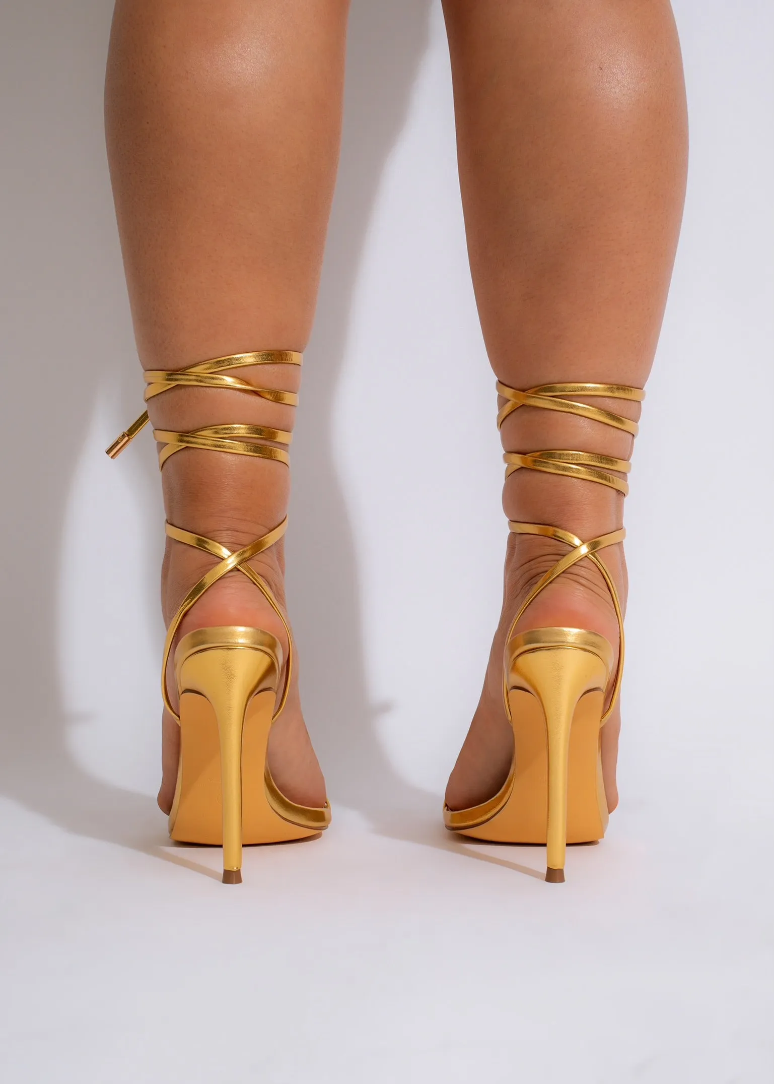 Forever Chasing Metallic Heels Gold