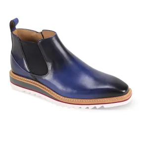 Giovanni Blue Men's Slip-on Casual Boot Side Zipper Rubber Sole Style No: ROYCE