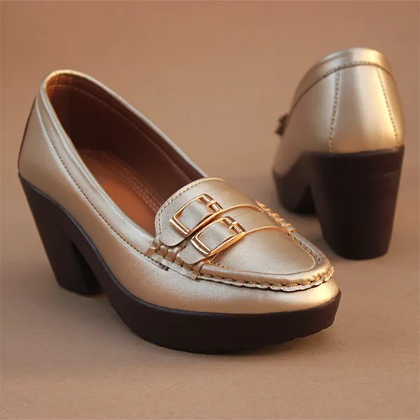 Golden Stylish Heel Pumps for Women