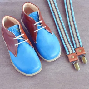 Ocra Boys Brown & Blue Desert Boot