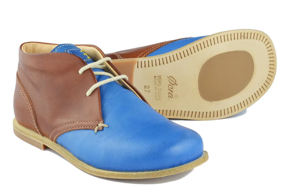 Ocra Boys Brown & Blue Desert Boot