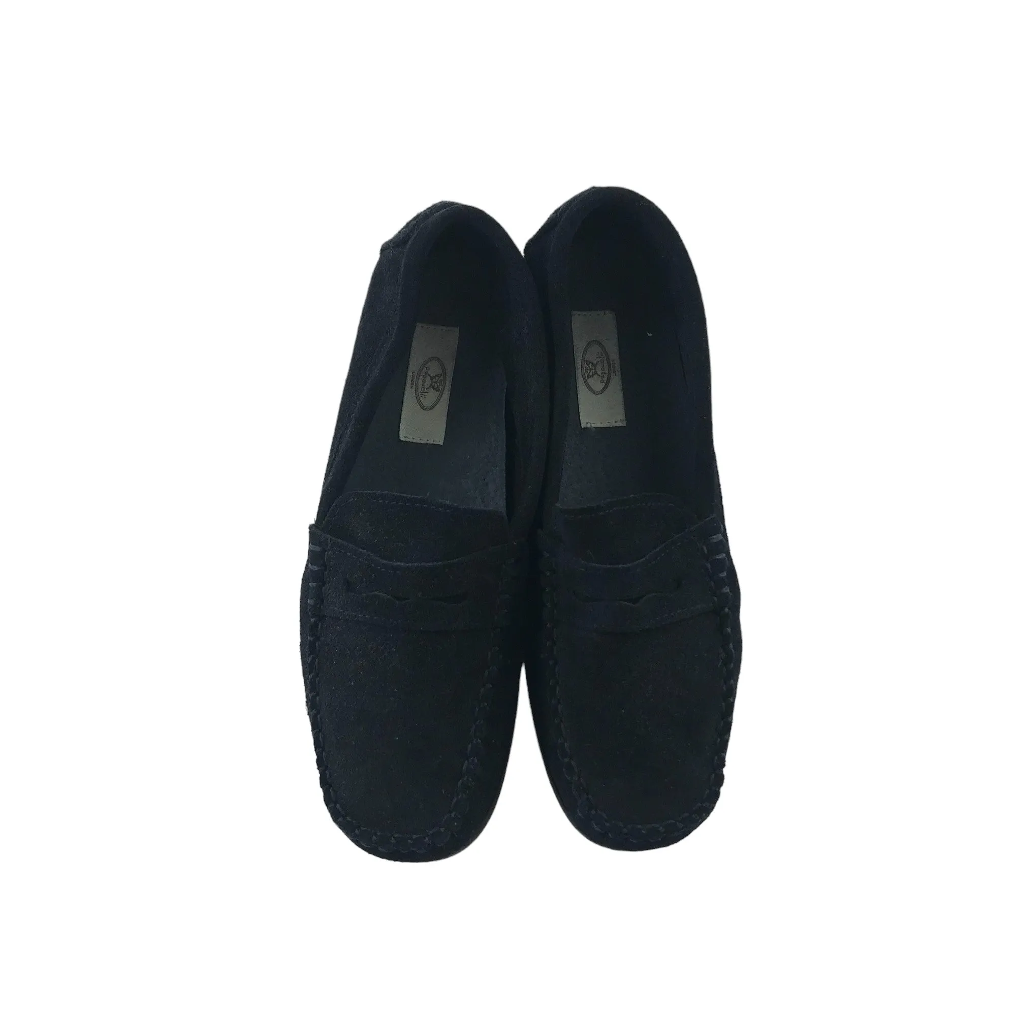 Papouelli London moccasins shoe size 3 navy blue suede plain