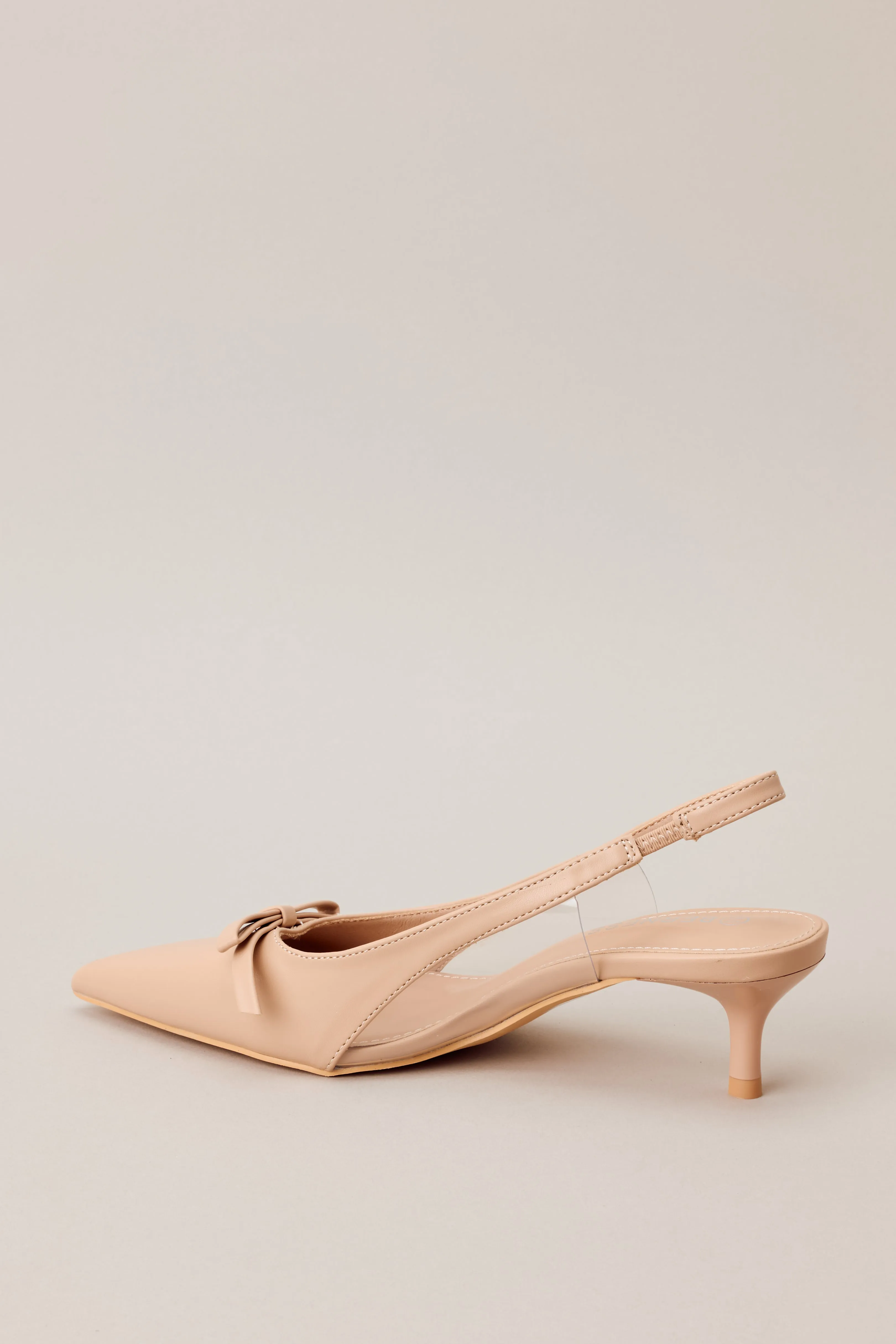 Regal Steps Beige Slingback Kitten Heels