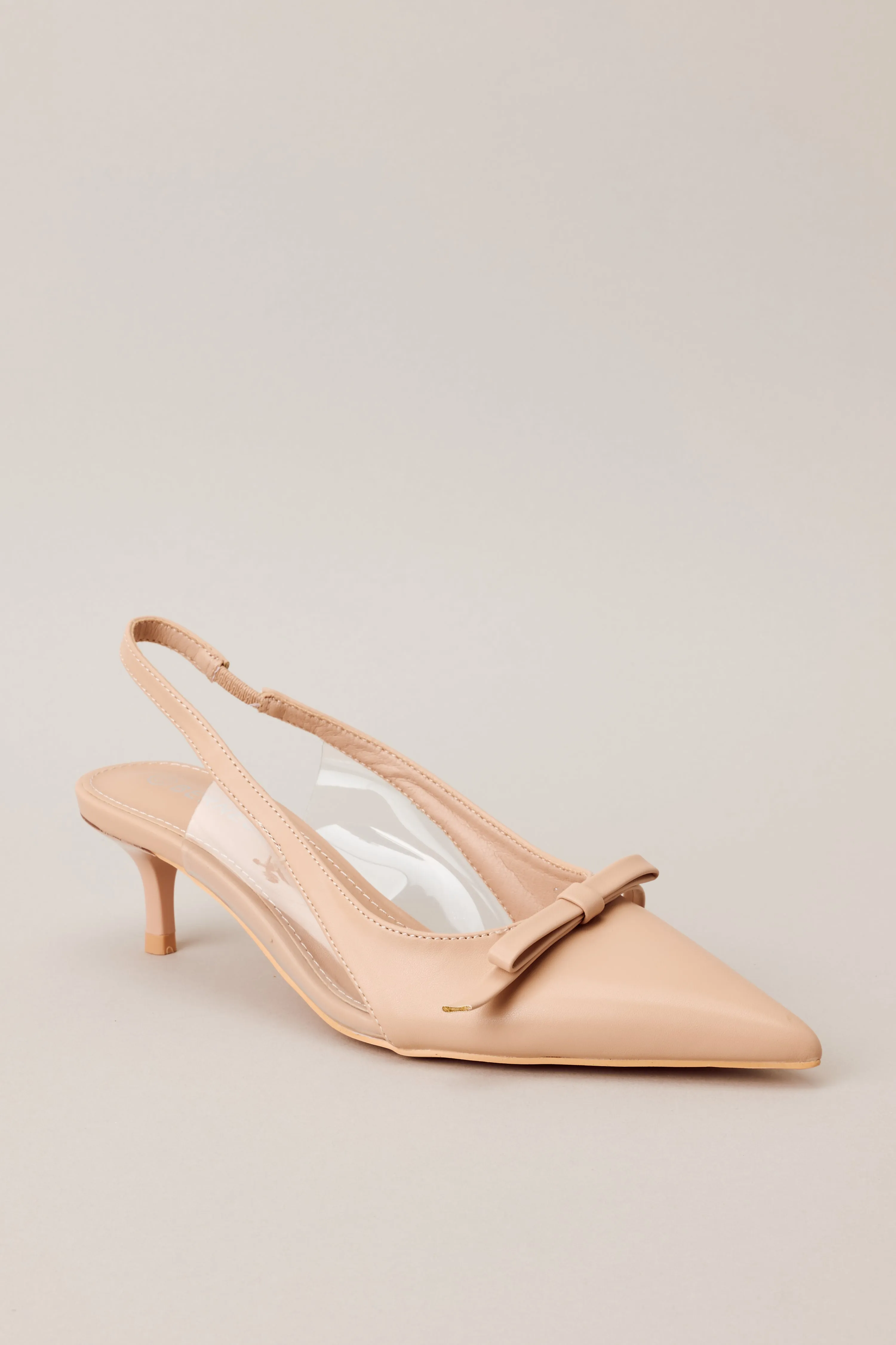 Regal Steps Beige Slingback Kitten Heels