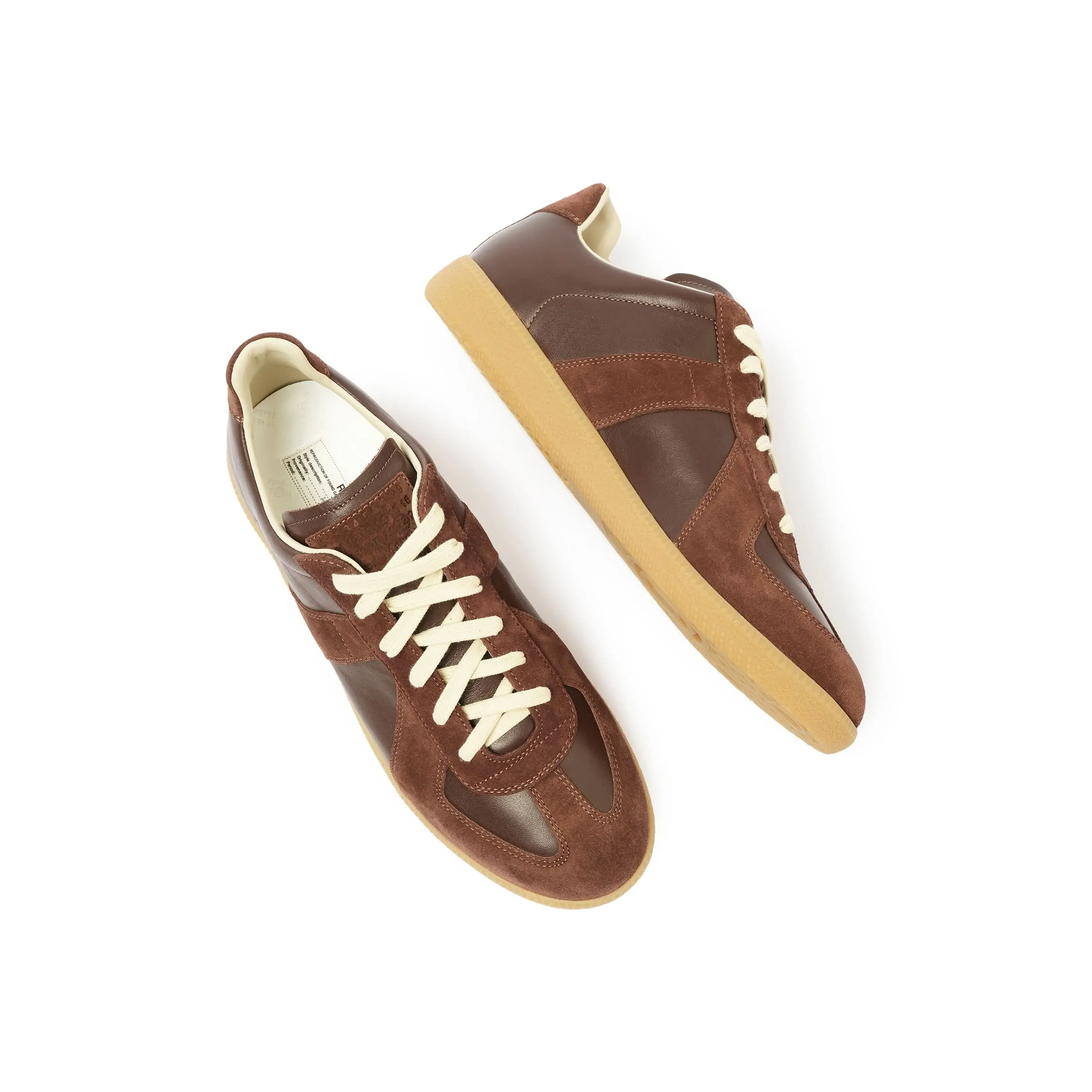 Replica Leather Sneaker in Chic Brown