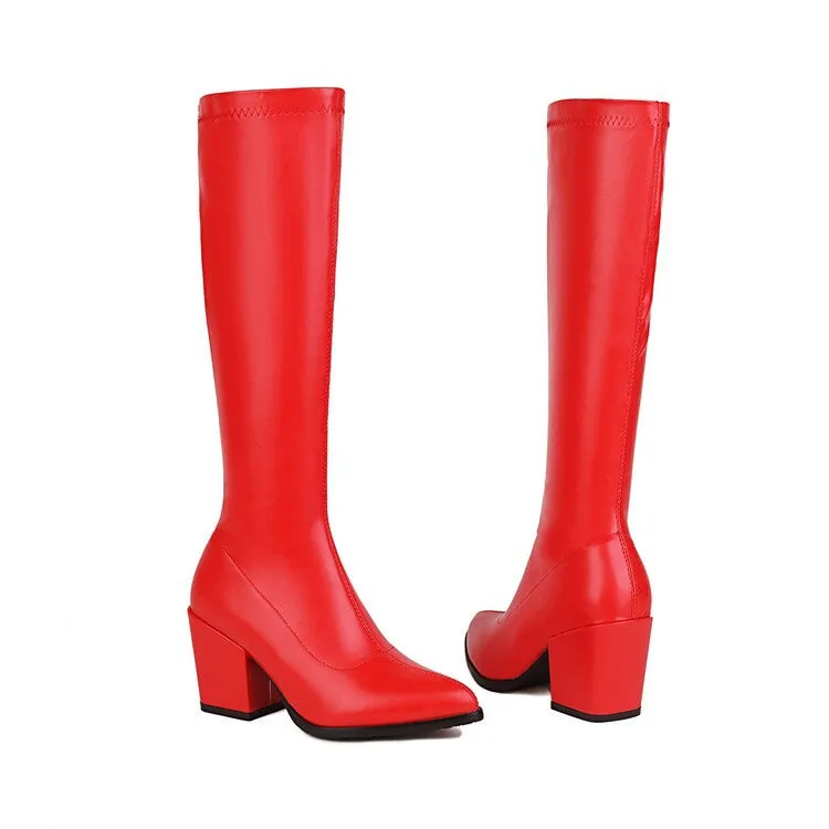 Women Knee-High Boots Block Long Boots