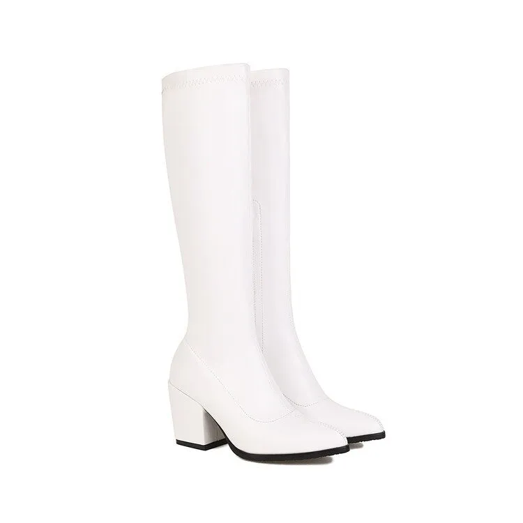 Women Knee-High Boots Block Long Boots