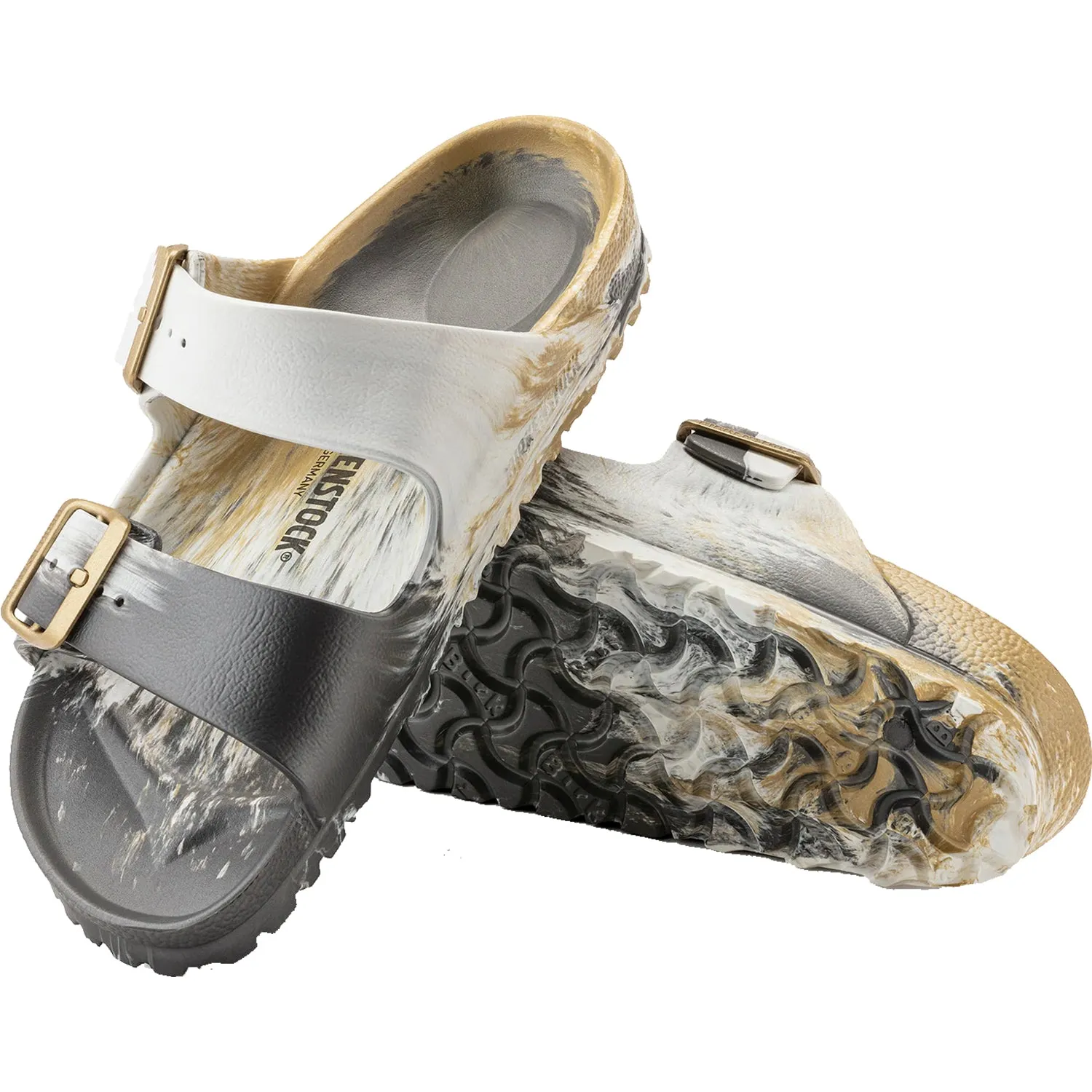 Women's Birkenstock Arizona Essentials Multi Metallic Gold EVA Synthetic